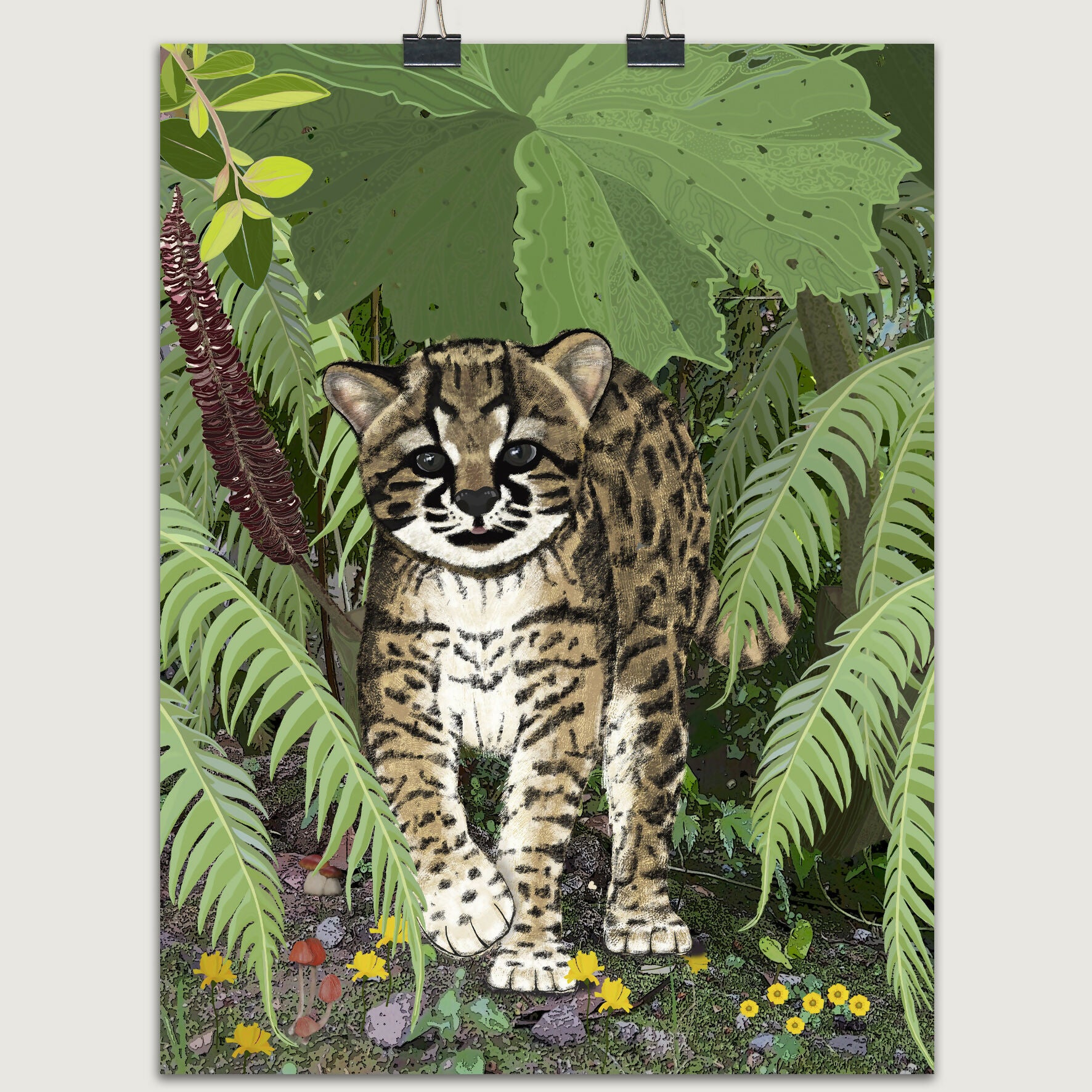 Post lamina cuadro guiña con follaje 30x40