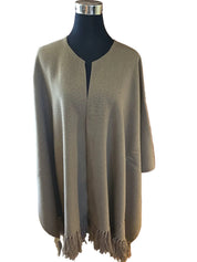 Ruana Flecos - Lana y Alpaca - Beige