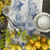 Camino de Mesa Toile de Jouy Azul - Linet Natural,