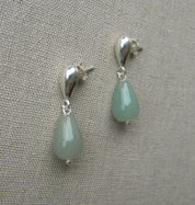AROS GOTA PLATA JADE VERDE