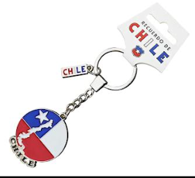 LLAVERO METALICO CHILE MAPA REDONDO