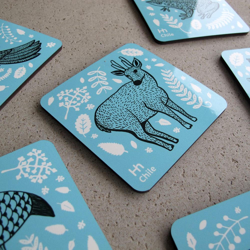 SET 6 POSAVASOS / FAUNA DE CHILE