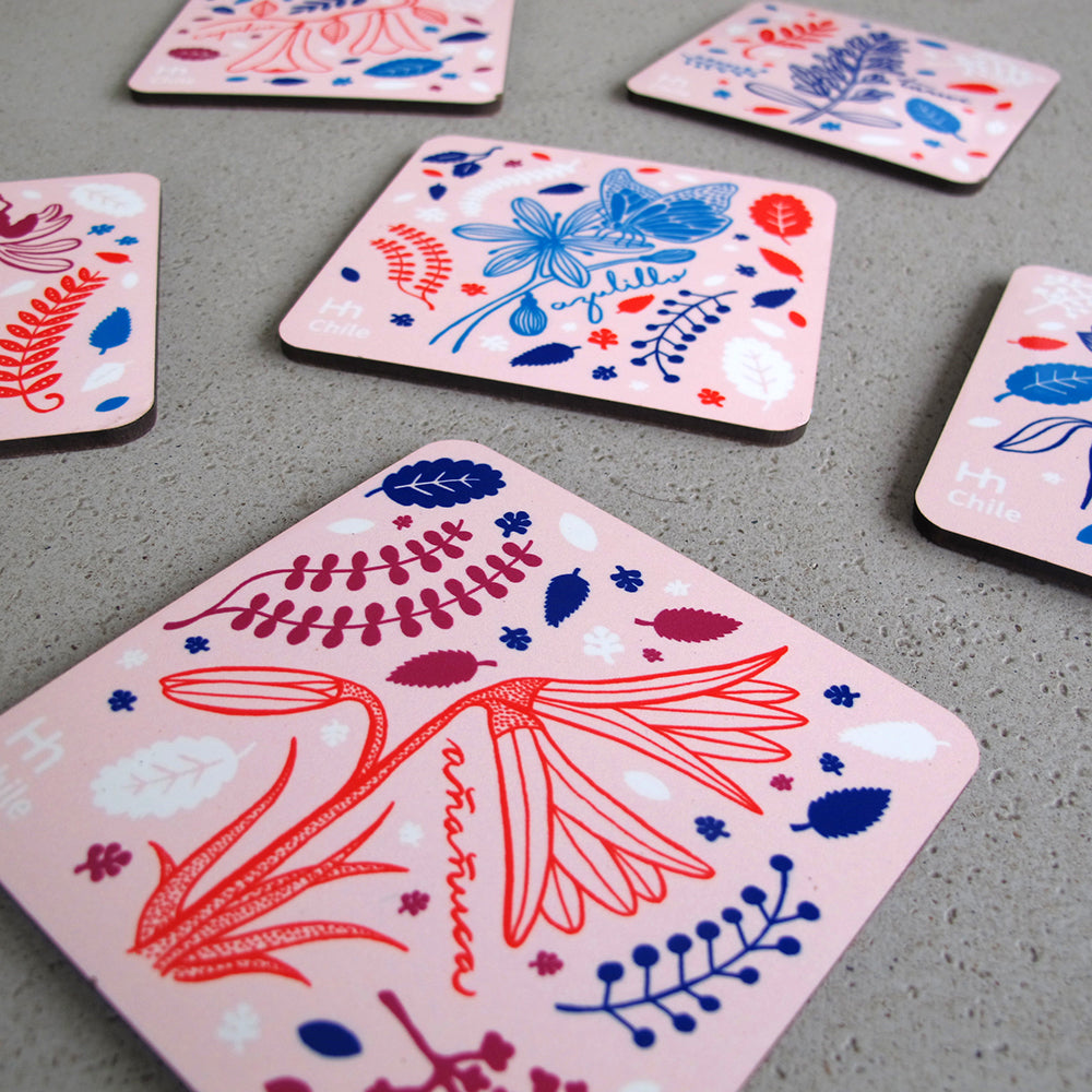 SET 6 POSAVASOS / FLORA NATIVA