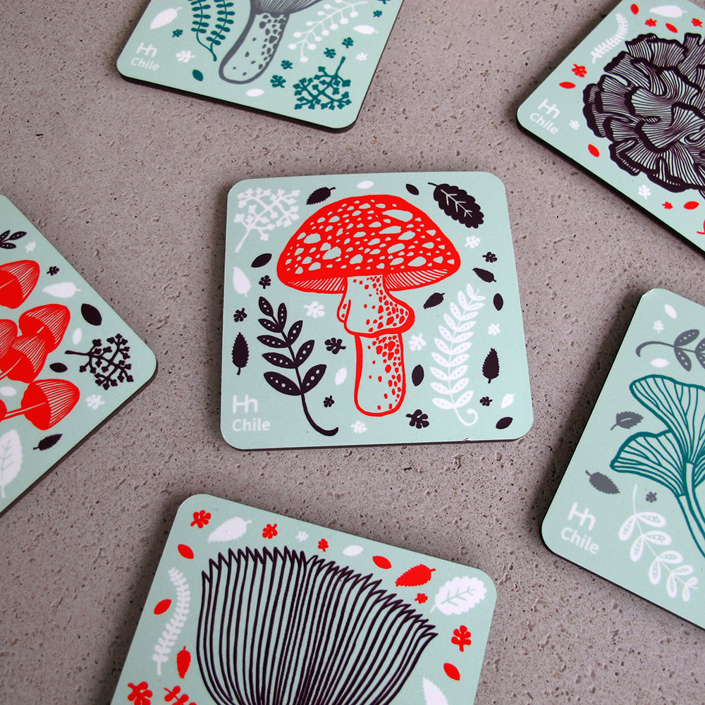 SET 6 POSAVASOS / REINO FUNGI