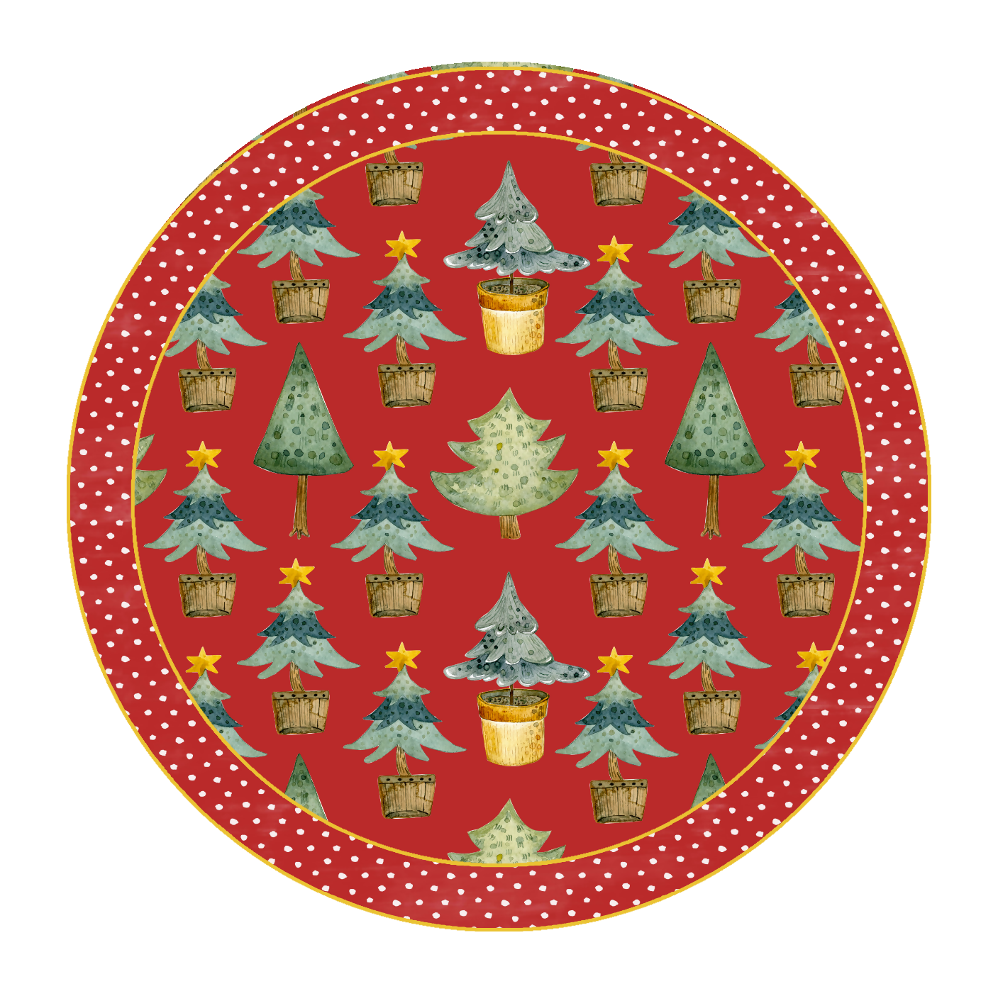 Set 6 posavasos Navidad Pinitos azules