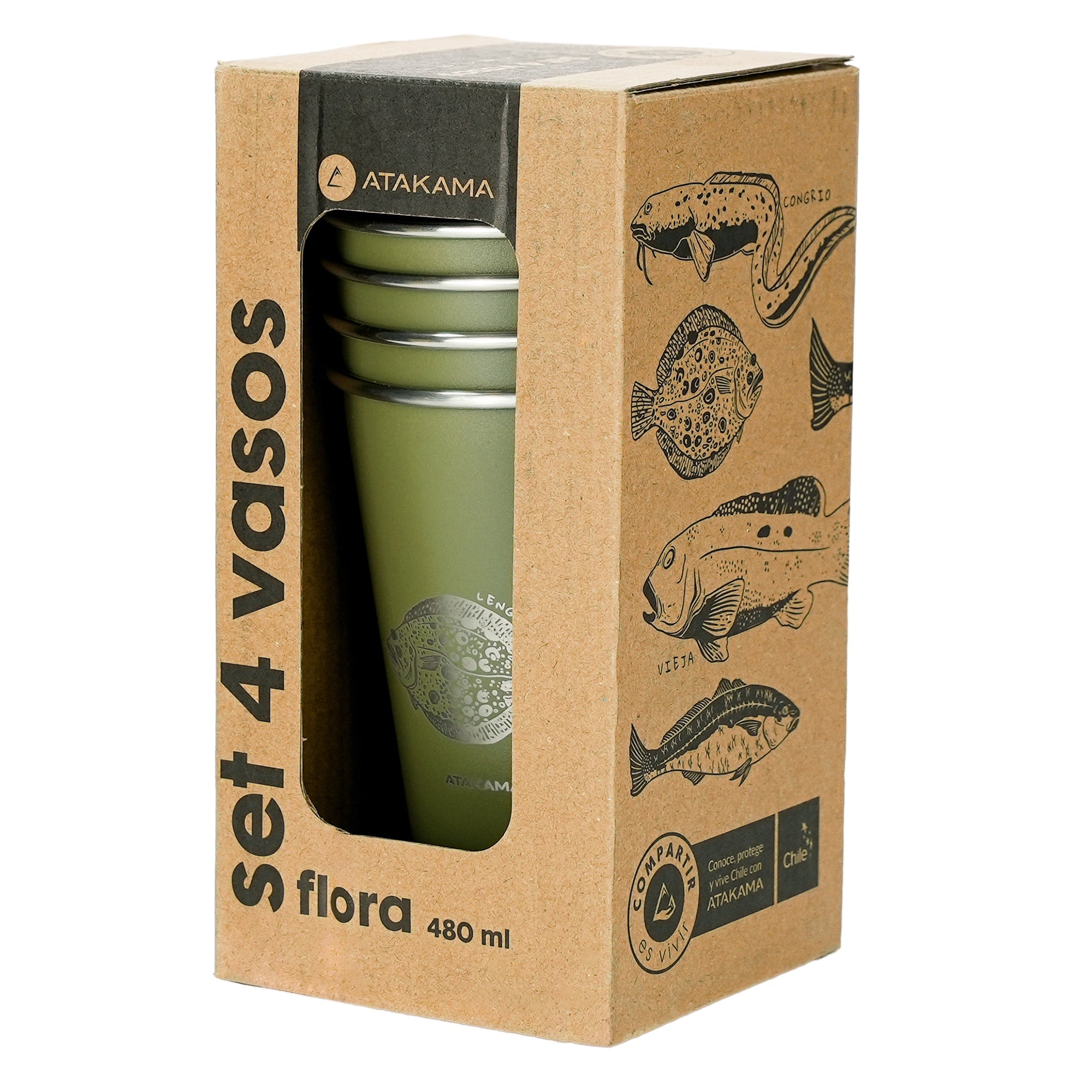 SET DE VASOS ACERO 480 ML