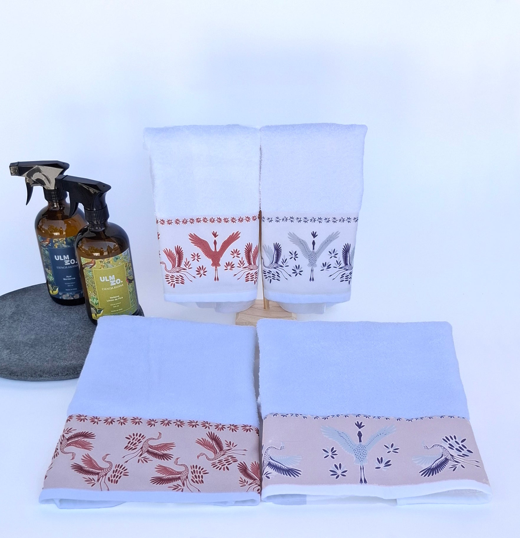 Set de Toalla Mano y Visita Flamenco Azul- ULMMO