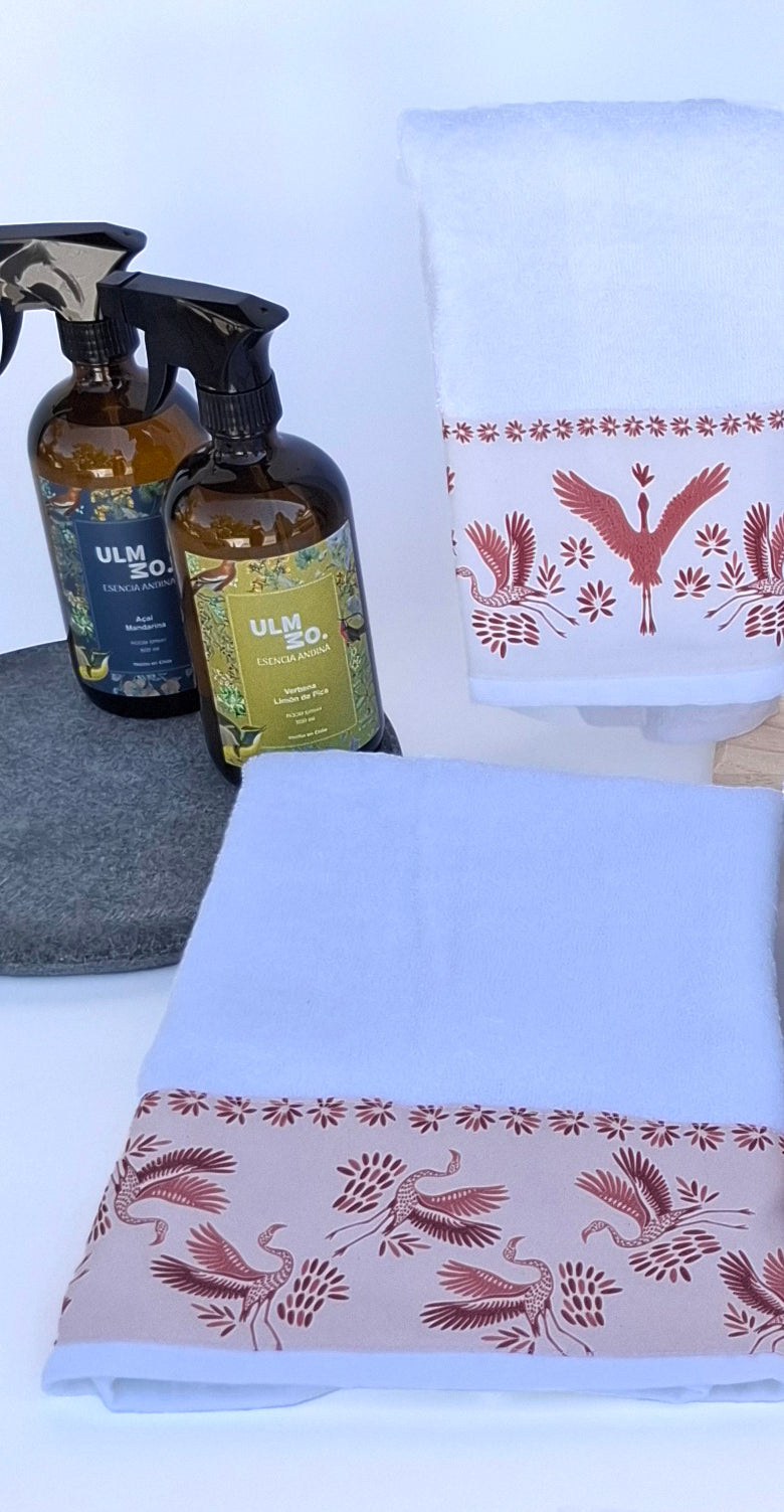 Set de Toallas Mano y Visita Flamenco Rosa- ULMMO