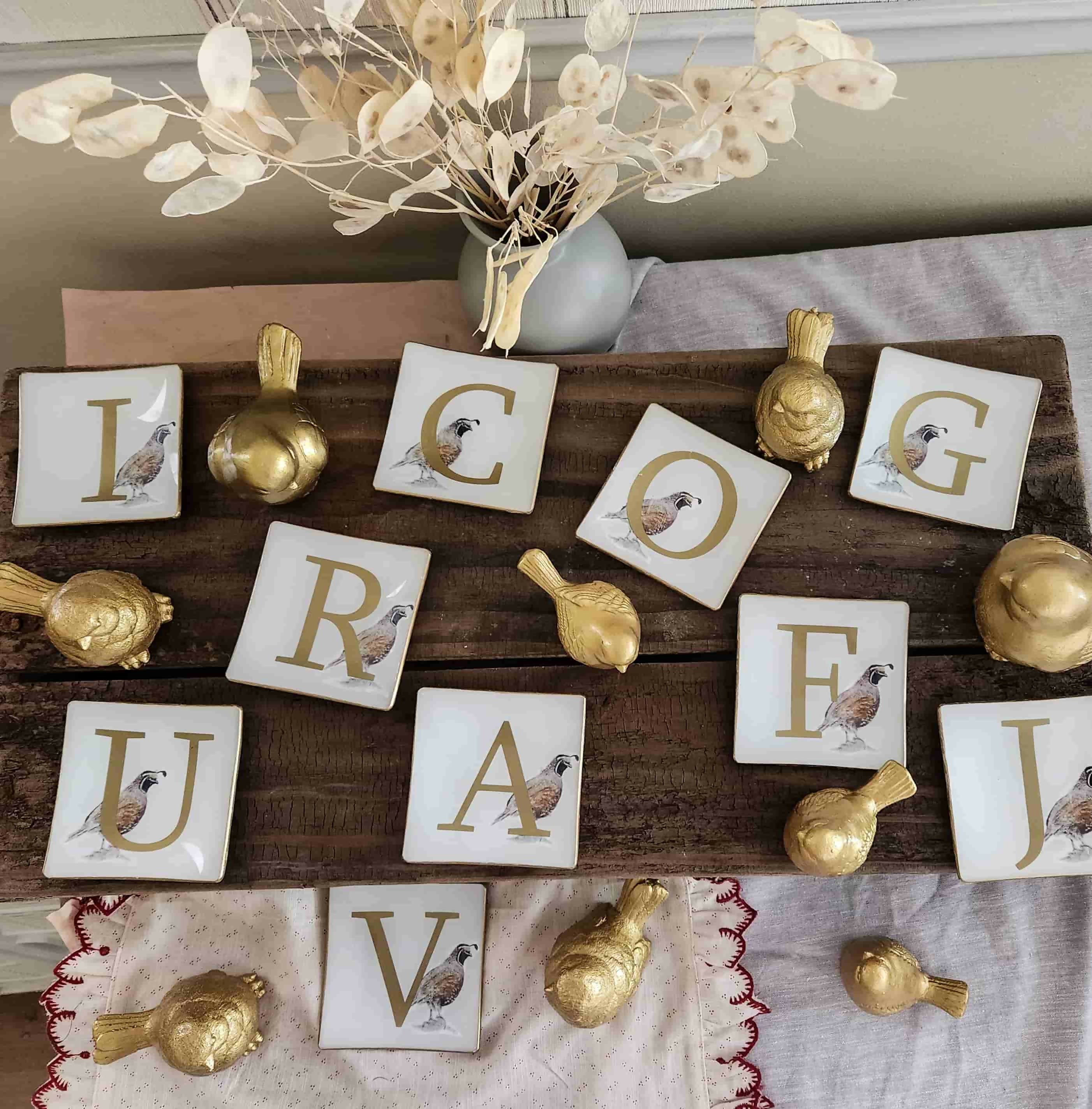 A pedido Mini plato cuadrado, Iniciales