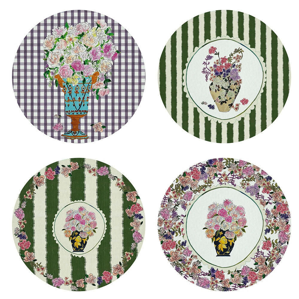 Set 4 Bajoplatos Peonías