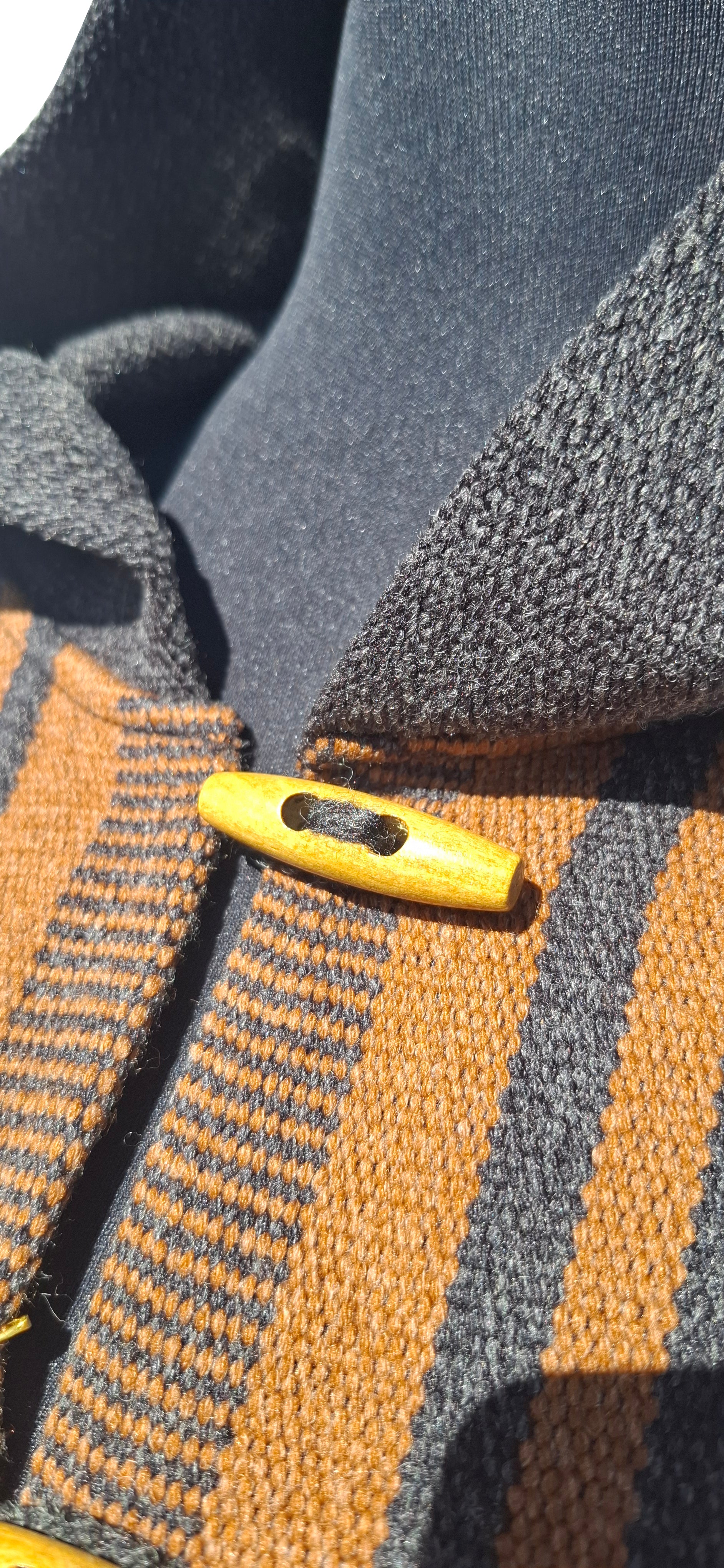 Poncho Peinecillo con Capucha -  Lana y Alpaca  - Marengo con Vicuña