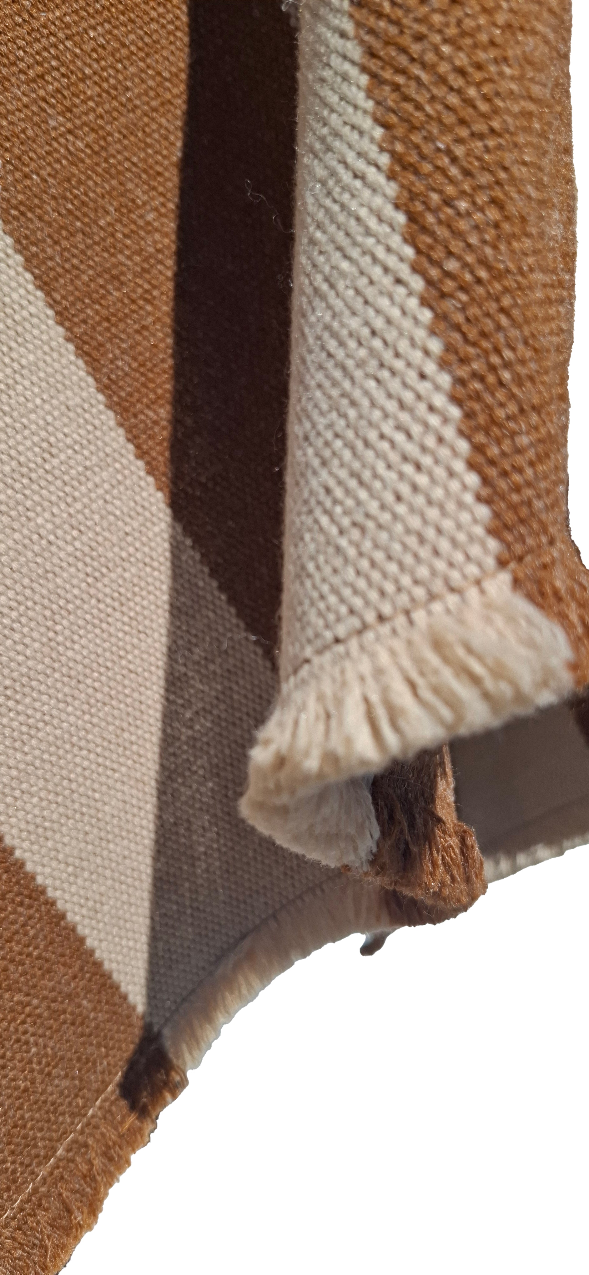 Poncho 5 Líneas con Capucha -  Lana y Alpaca-Vicuña con Beige