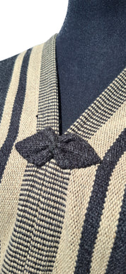 Poncho Peinecillo -  Lana y Alpaca  - Marengo con Beige