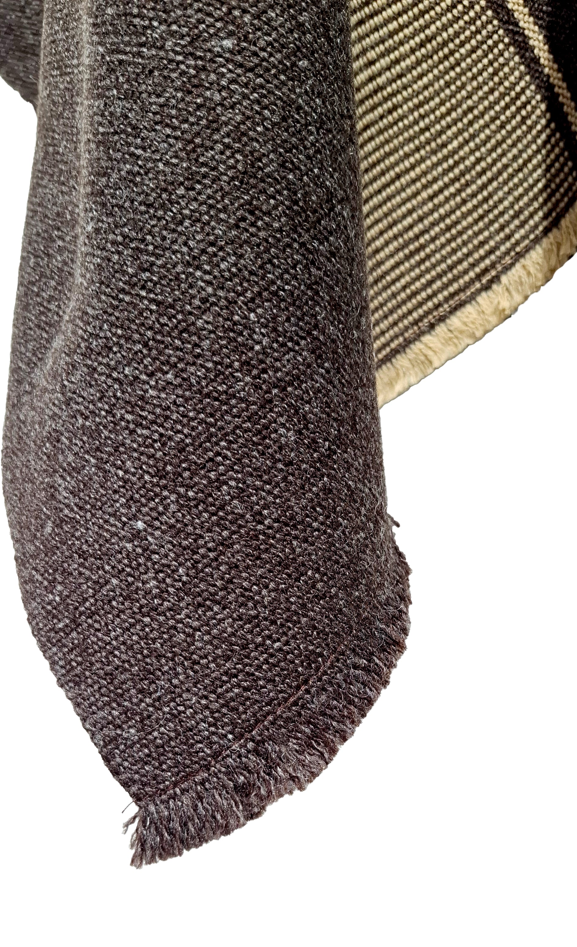 Poncho diseño Mapuche - Lana y Alpaca - Café Moro Beige