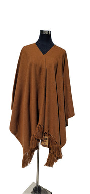 Poncho Flecos - Lana y Alpaca - Camel