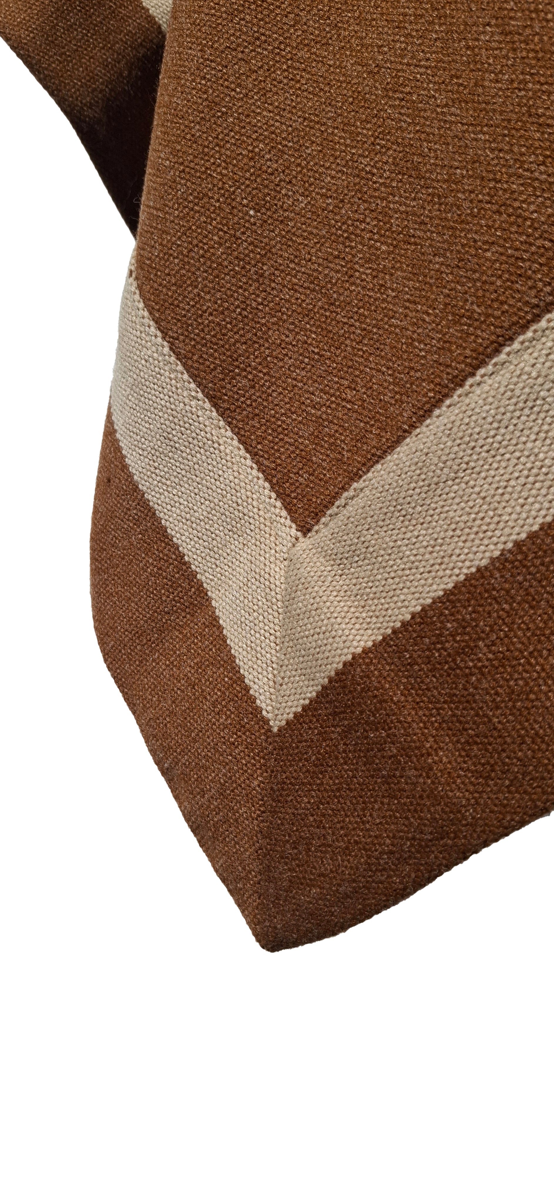 Poncho 5 Líneas con Borde Enhuinchado  -  Lana y Alpaca  - Camel Beige