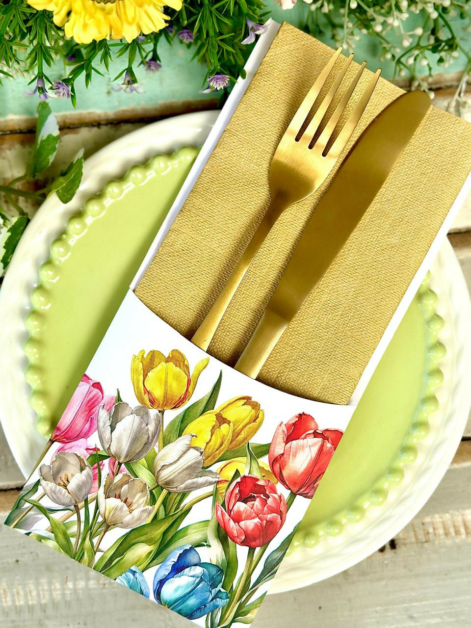 Porta Cubierto Tulipanes