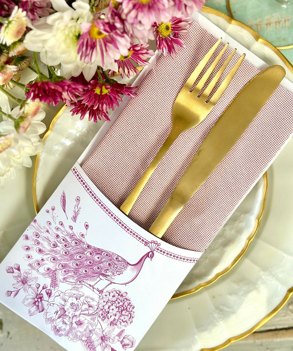 porta pavo real lila