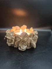 Porta vela de cerámica gres