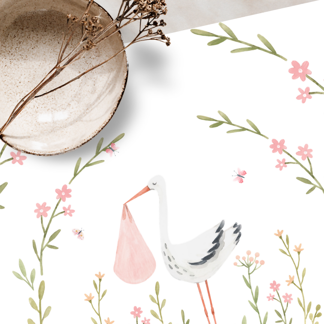 Individuales Baby Shower Rosa