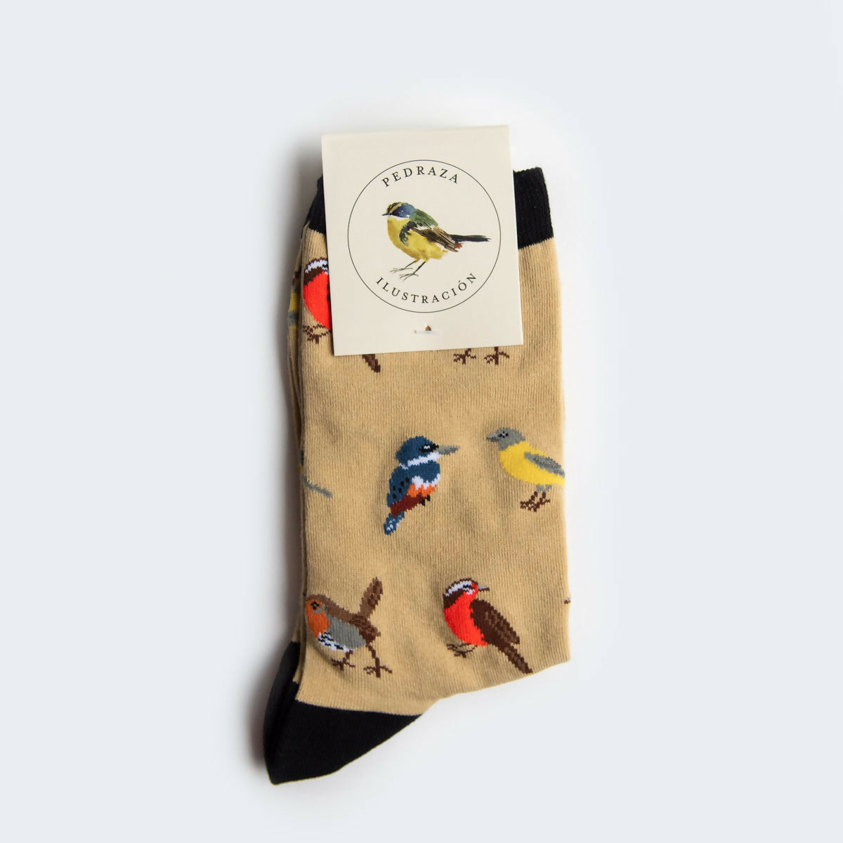 Calcetin Aves de Chile Beige