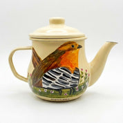 Tetera Enlozada Pintada a Mano - Diseño beige: Pequeño Chucao (500cc)