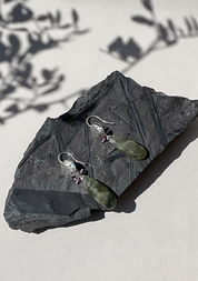 Pendientes Mujer Plata Labradorita y circonita