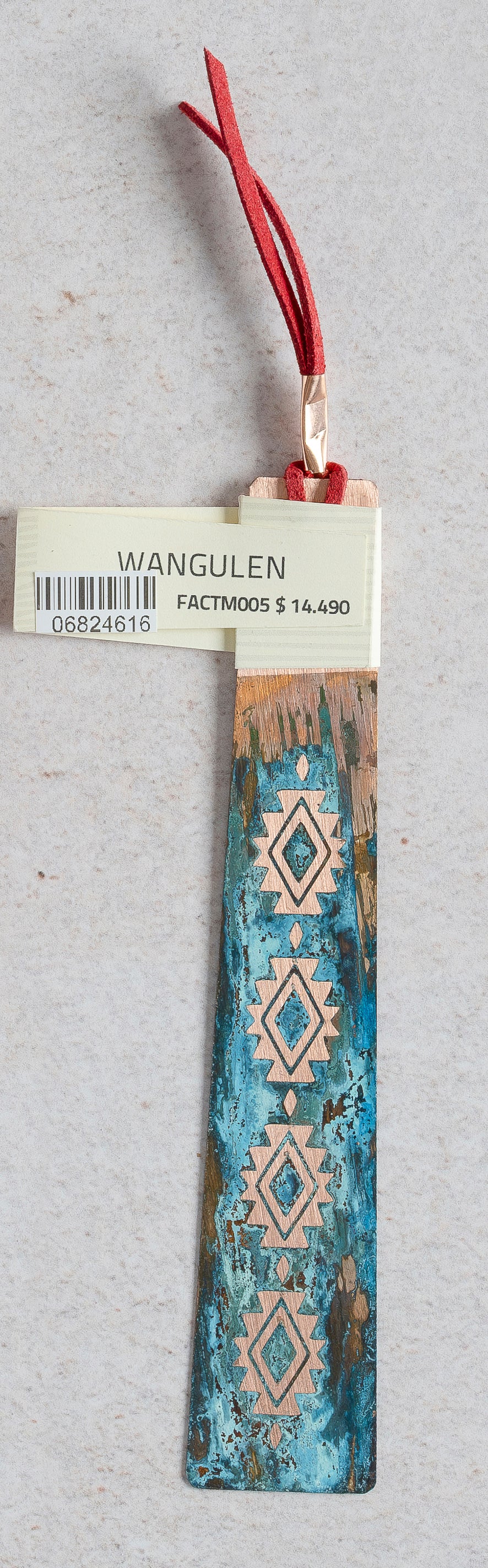 Marcapáginas cobre con lazo de cuero - Wangulen