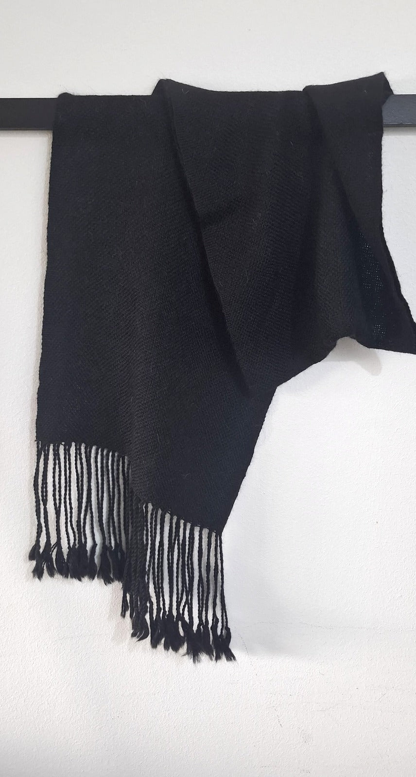 Bufanda alpaca unisex Negro