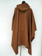 Poncho Tradicional con Capucha -  Lana y Alpaca  - Camel