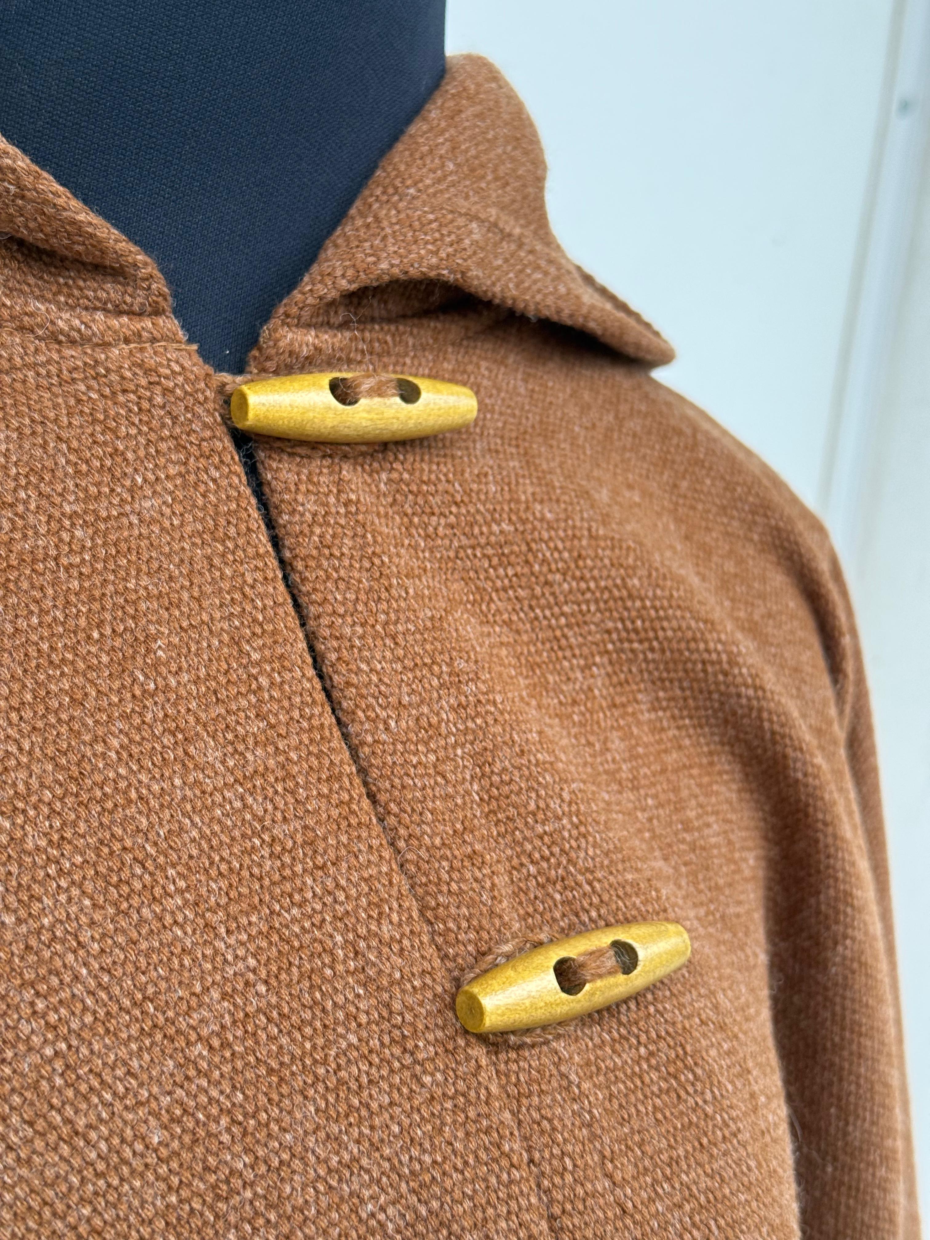 Poncho Tradicional con Capucha -  Lana y Alpaca  - Camel