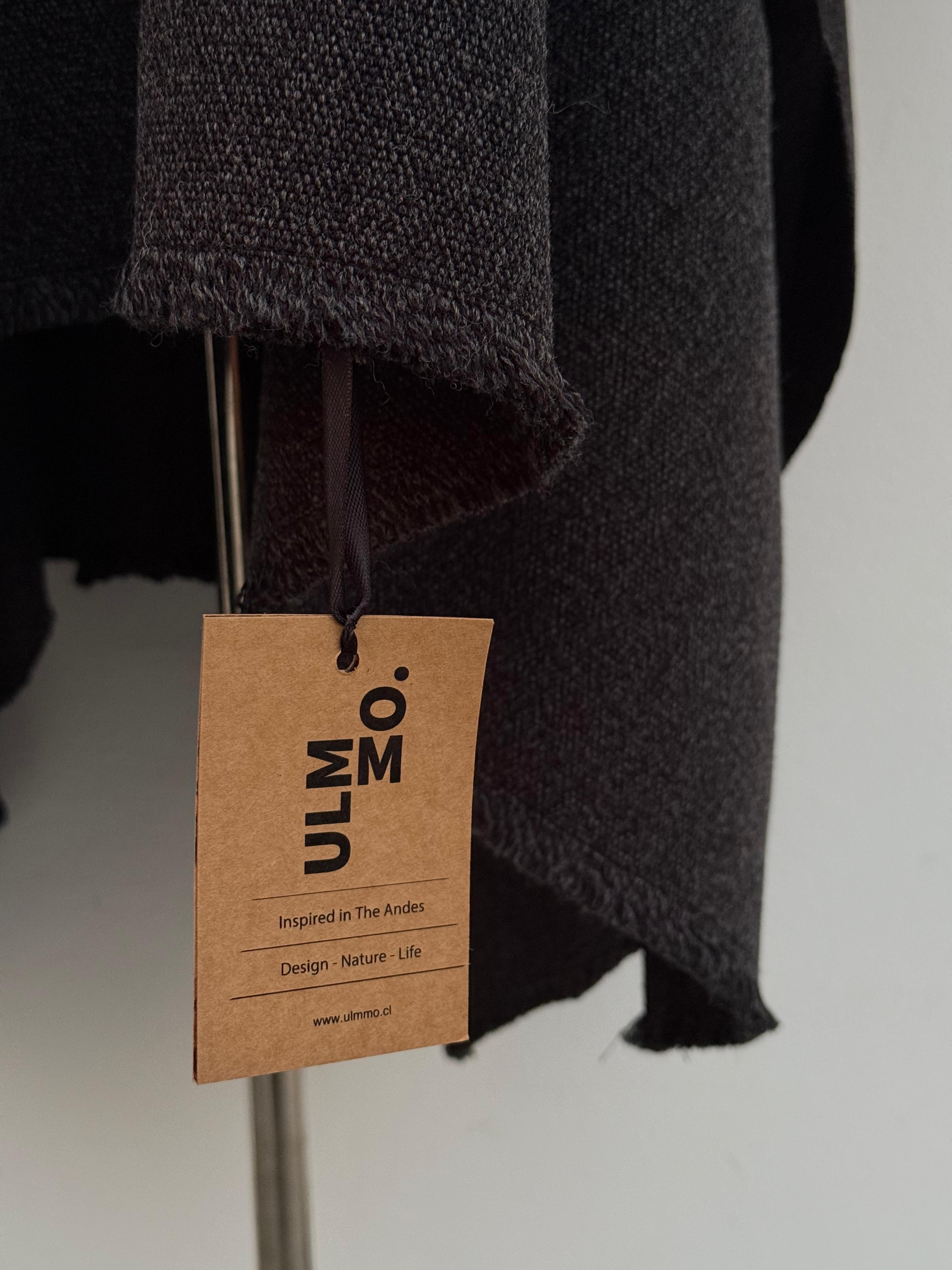 Poncho Tradicional Lana con Capucha - Gris Marengo