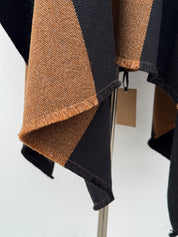 Poncho Campo Campo - Lana y Alpaca - Negro con Camel