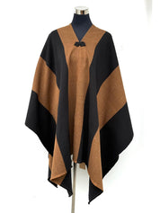 Poncho Campo Campo - Lana y Alpaca - Negro con Camel