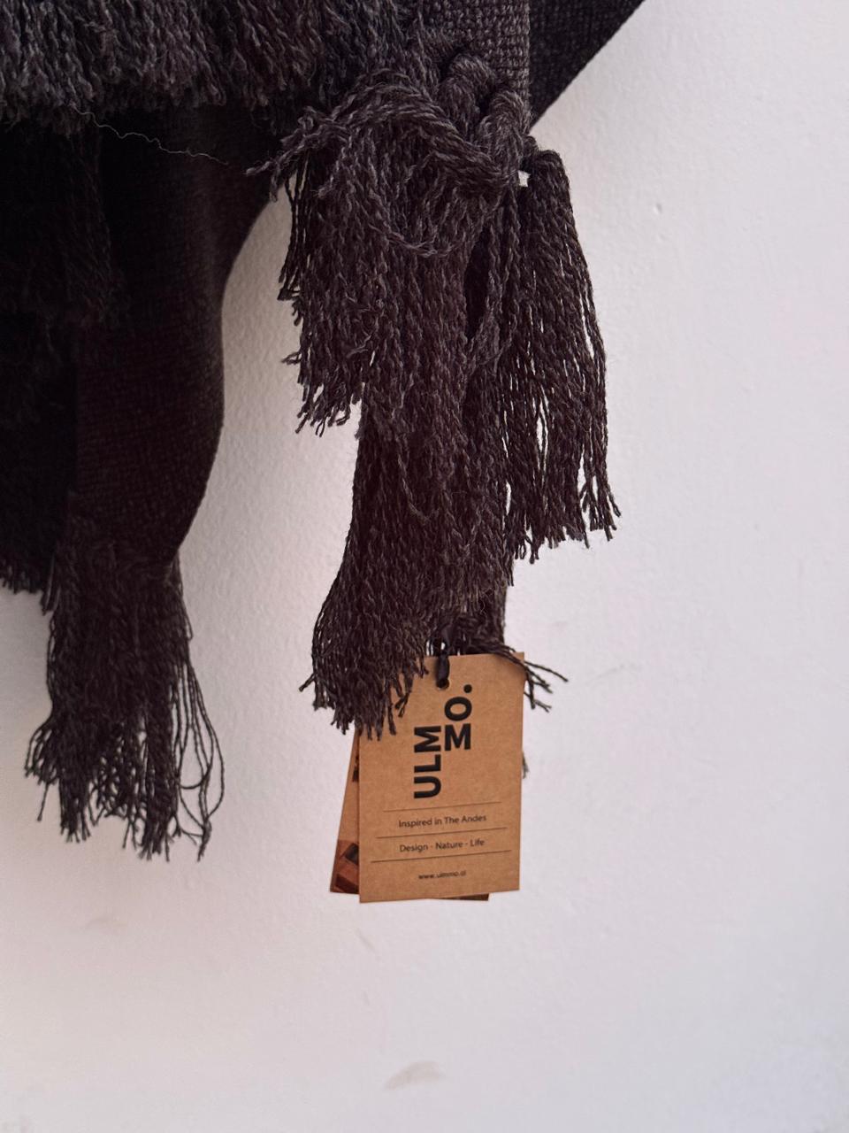 Ruana Flecos - Lana y Alpaca - Marengo