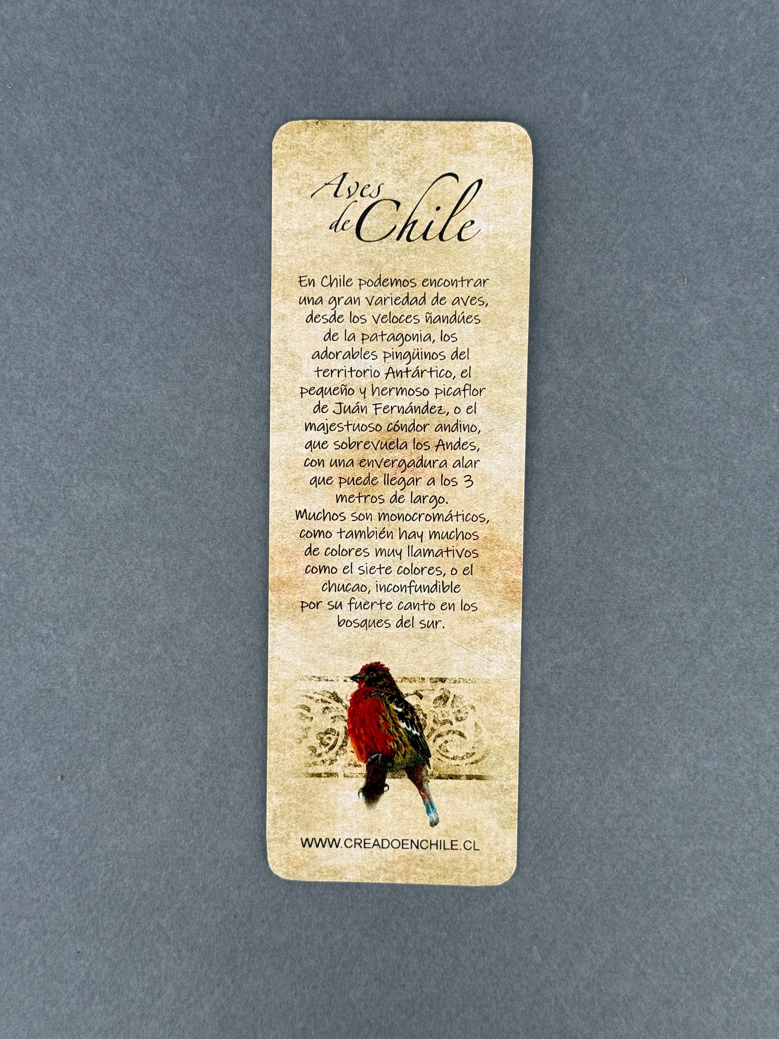 Marcalibros Aves de Chile
