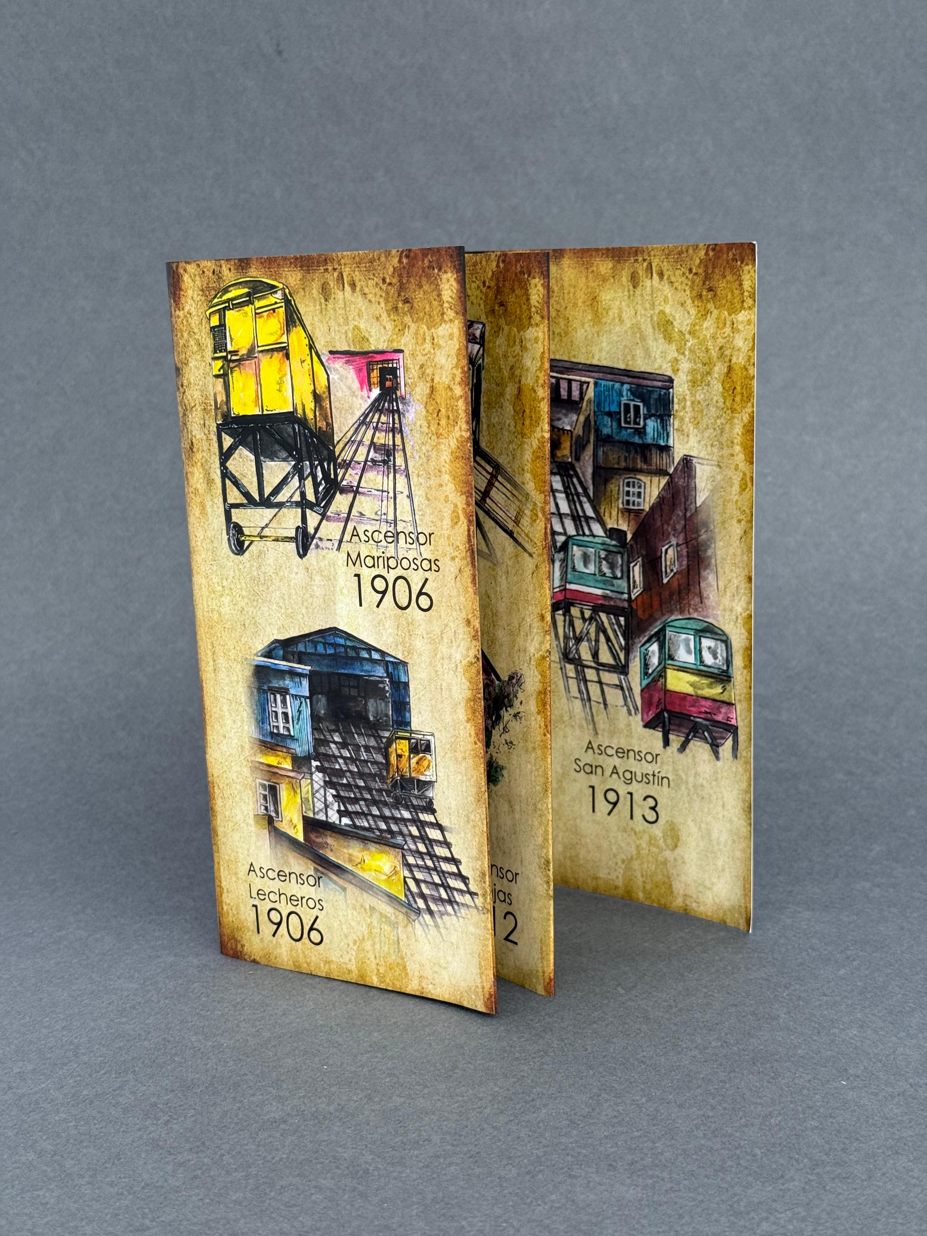 Tríptico Ascensores de Valparaíso