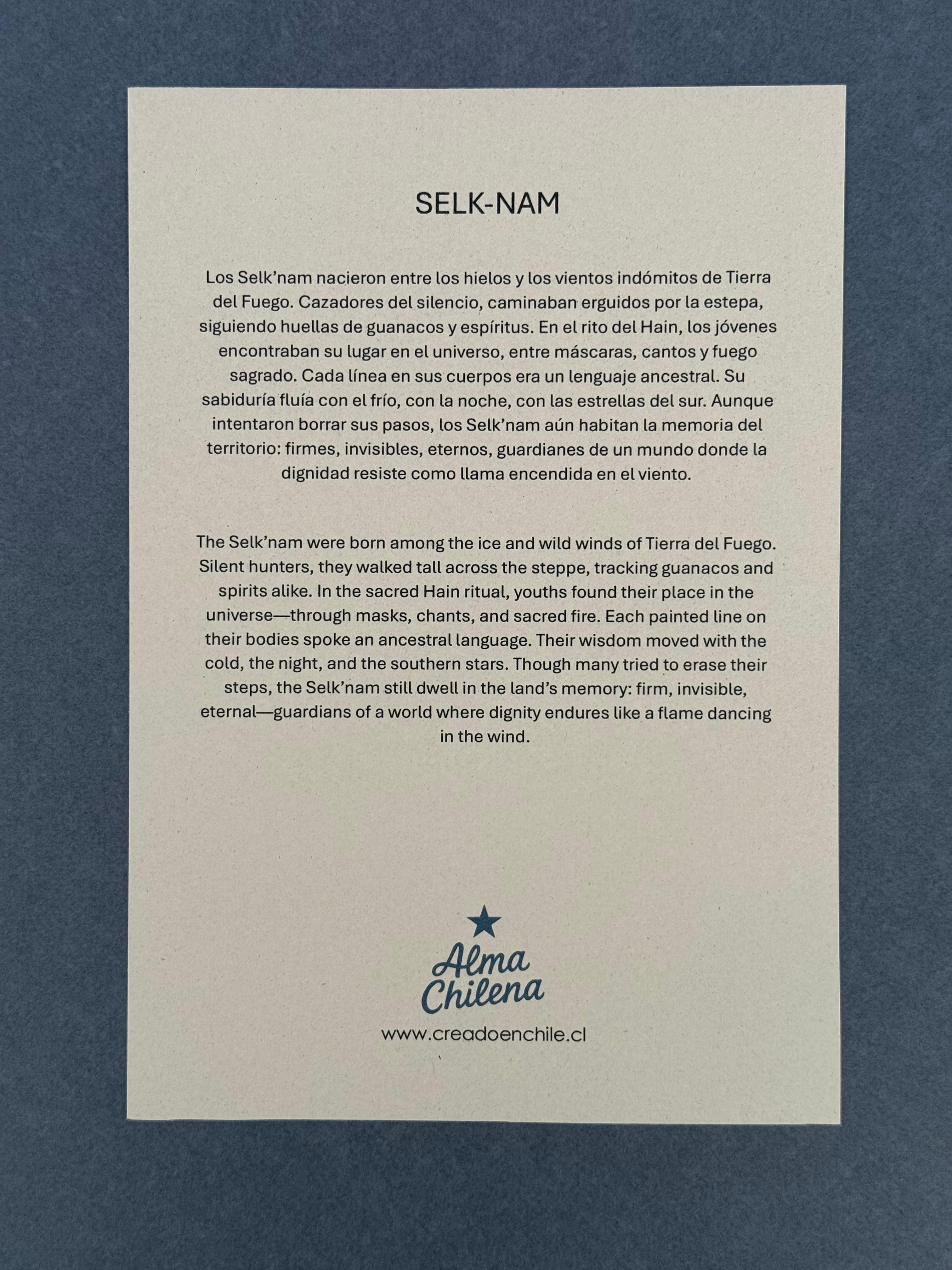 Lámina Selknam IV - papel texturado fine art 19x27 cm