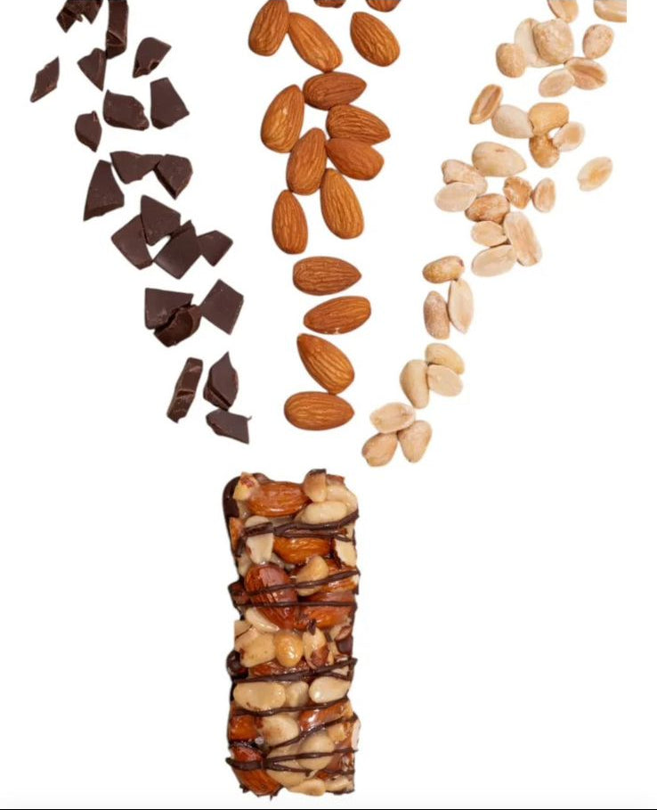 Barra de frutos secos y chocolate negro