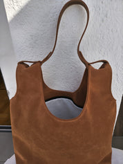 Cartera cuero Carpincho con forro lino Blanco