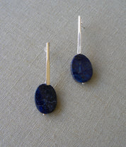 AROS PLATA LAPISLÁZULI OVALADO XL