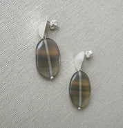 AROS PLATA HOJA ÁGATA OVALADA XL