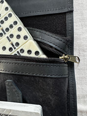 Juego de Cartas y Dominó Aysén - Cuero Carpincho Negro