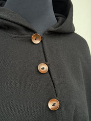 Poncho Tradicional Lana con Capucha - Negro