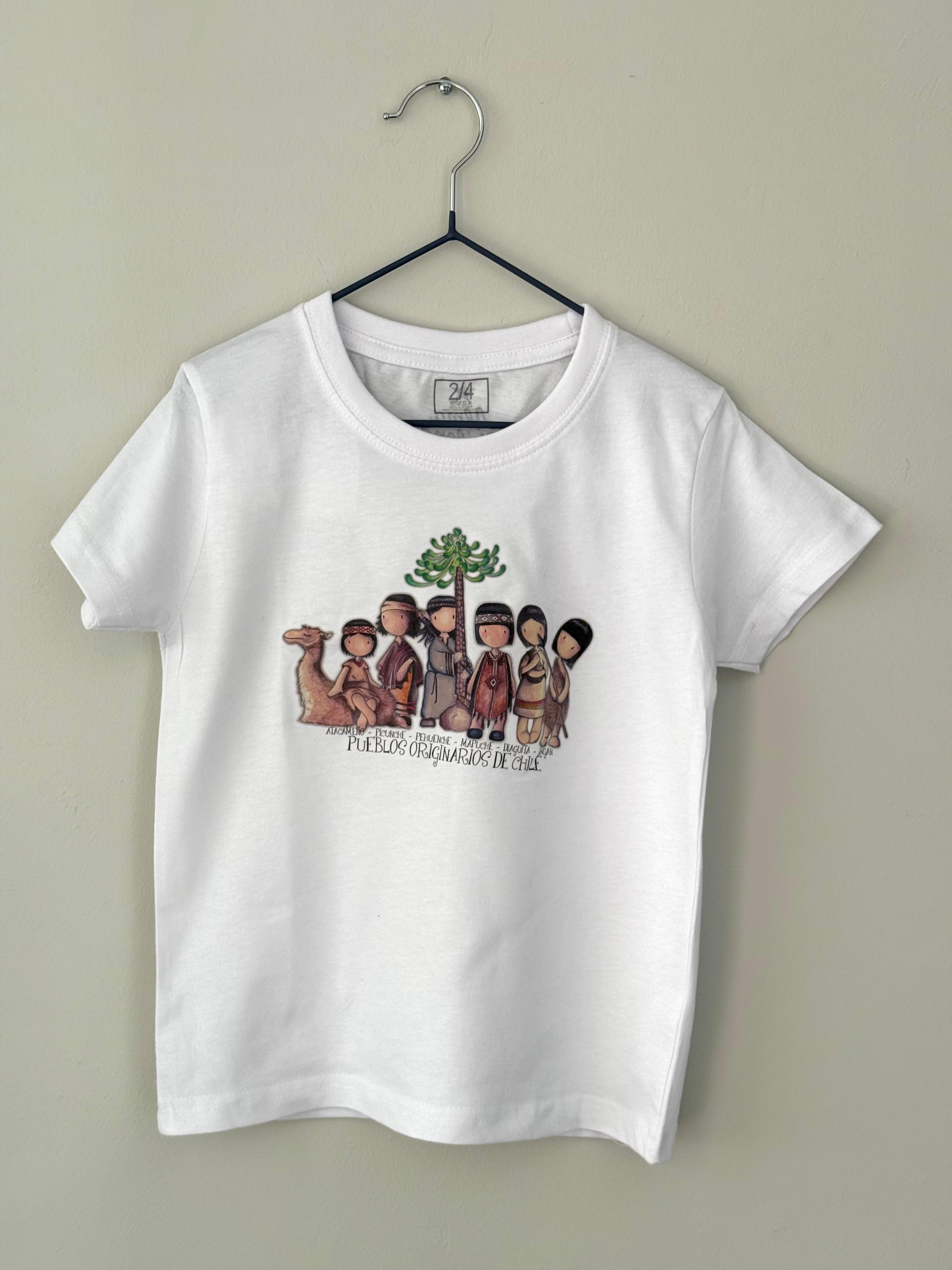 Polera Manga Corta Niños Pueblos Originarios Tallas 2 a 12