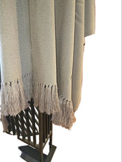 Ruana Flecos - Lana y Alpaca - Beige