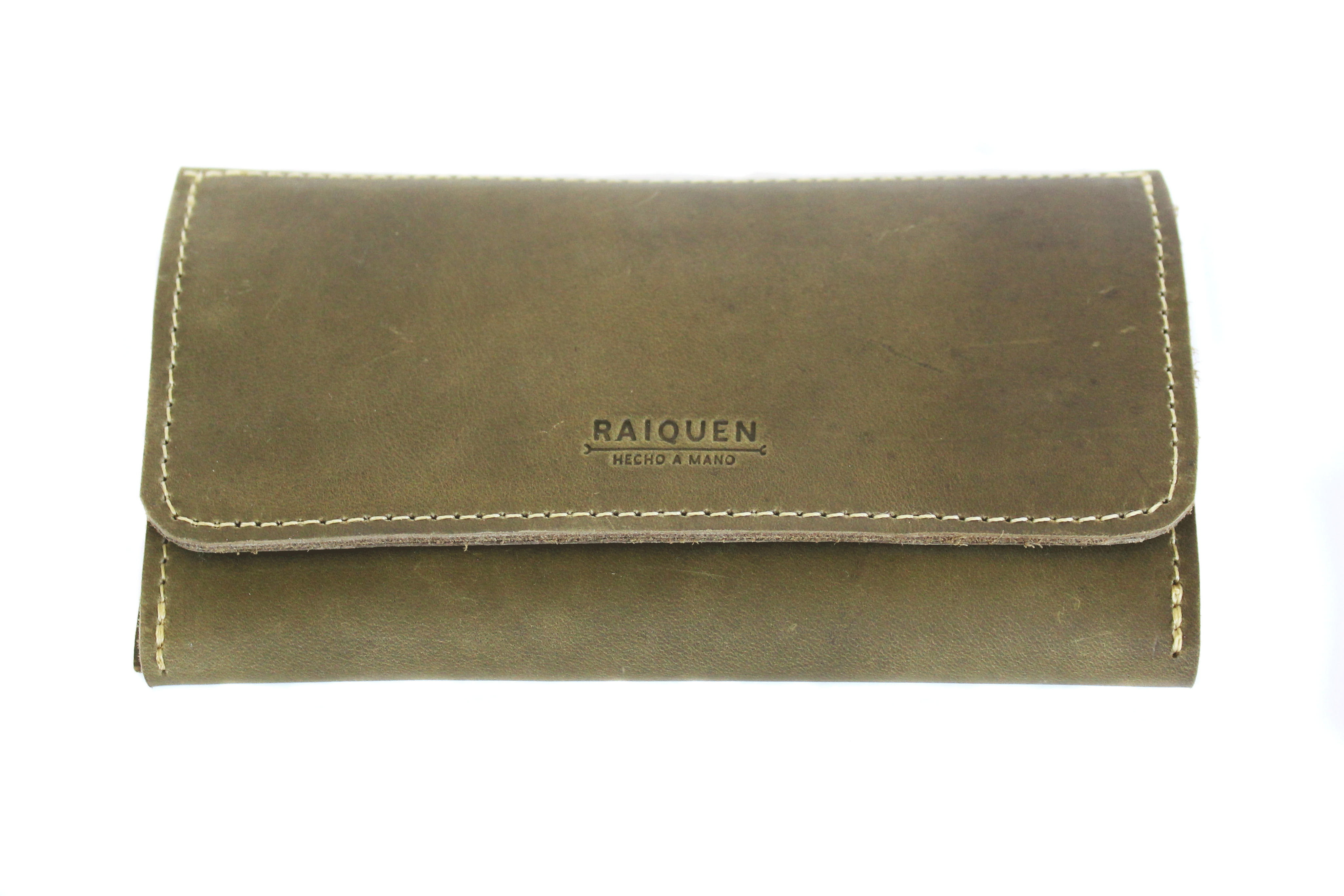 Tabaquera de Cuero Cowboy verde Hecha a mano Raiquen