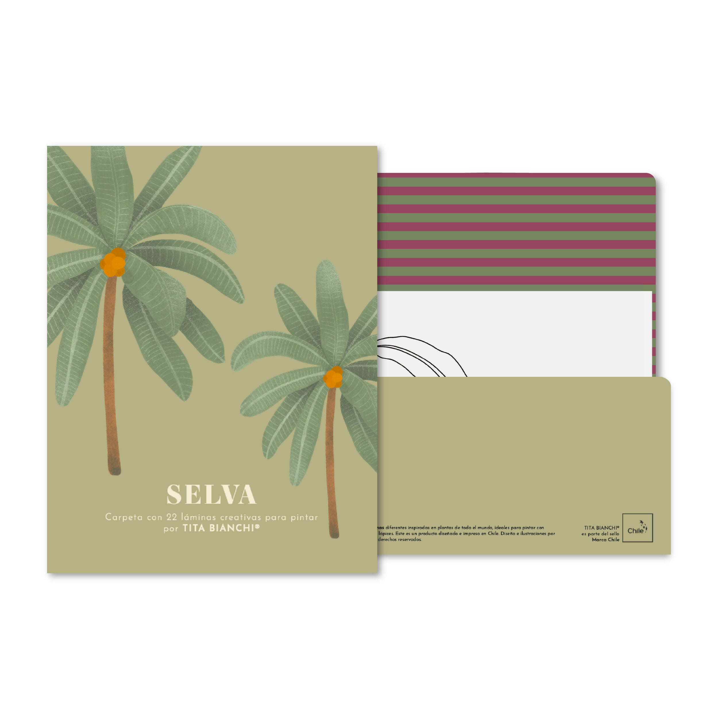 Carpeta Selva con 22 láminas para pintar