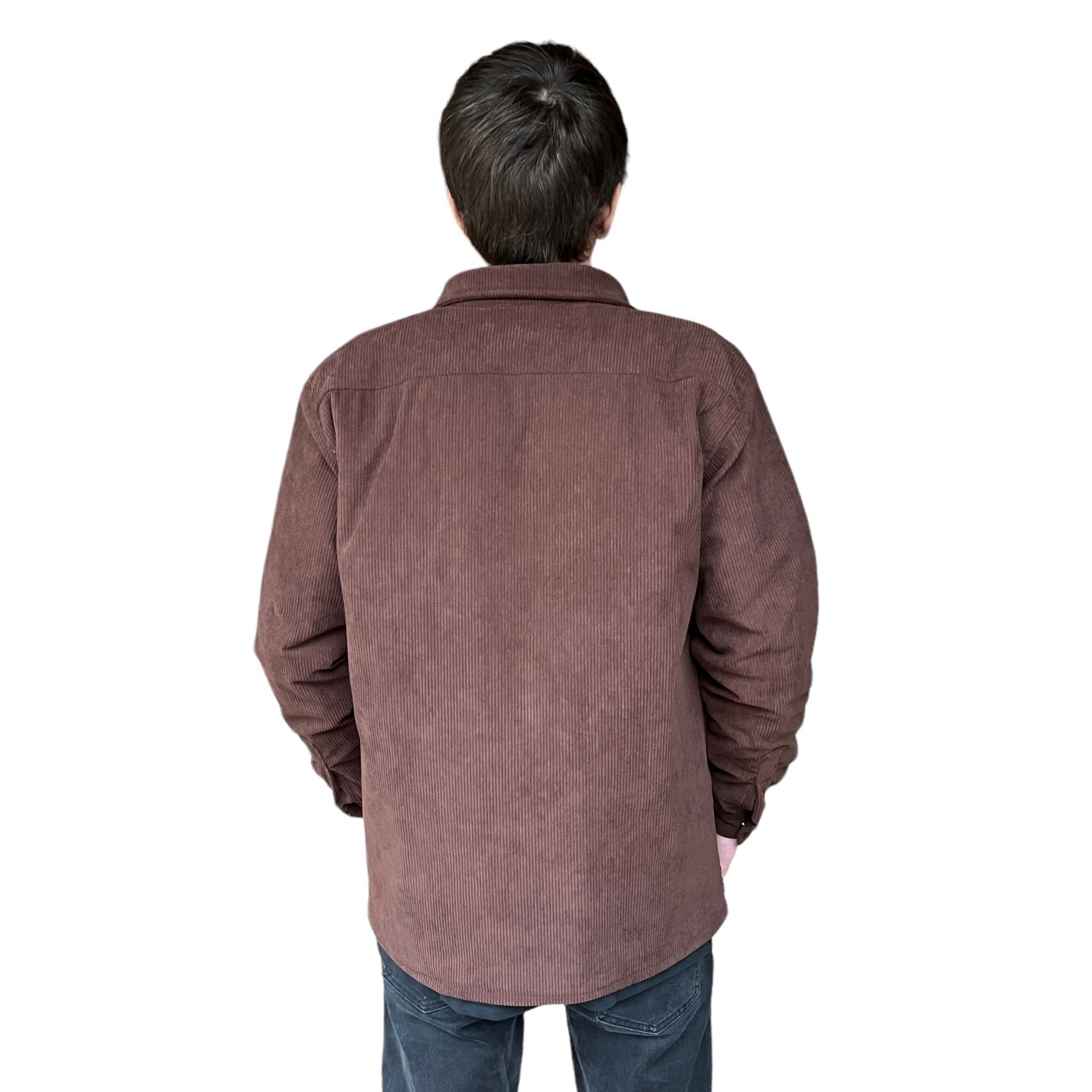 chaqueta reversible hombre café oscuro