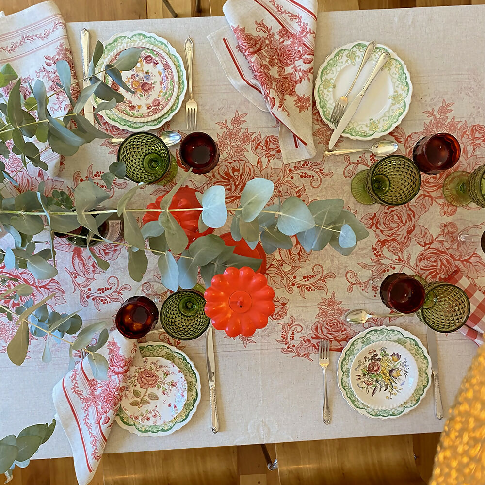 Set 4 Servilletas Toile Rojo